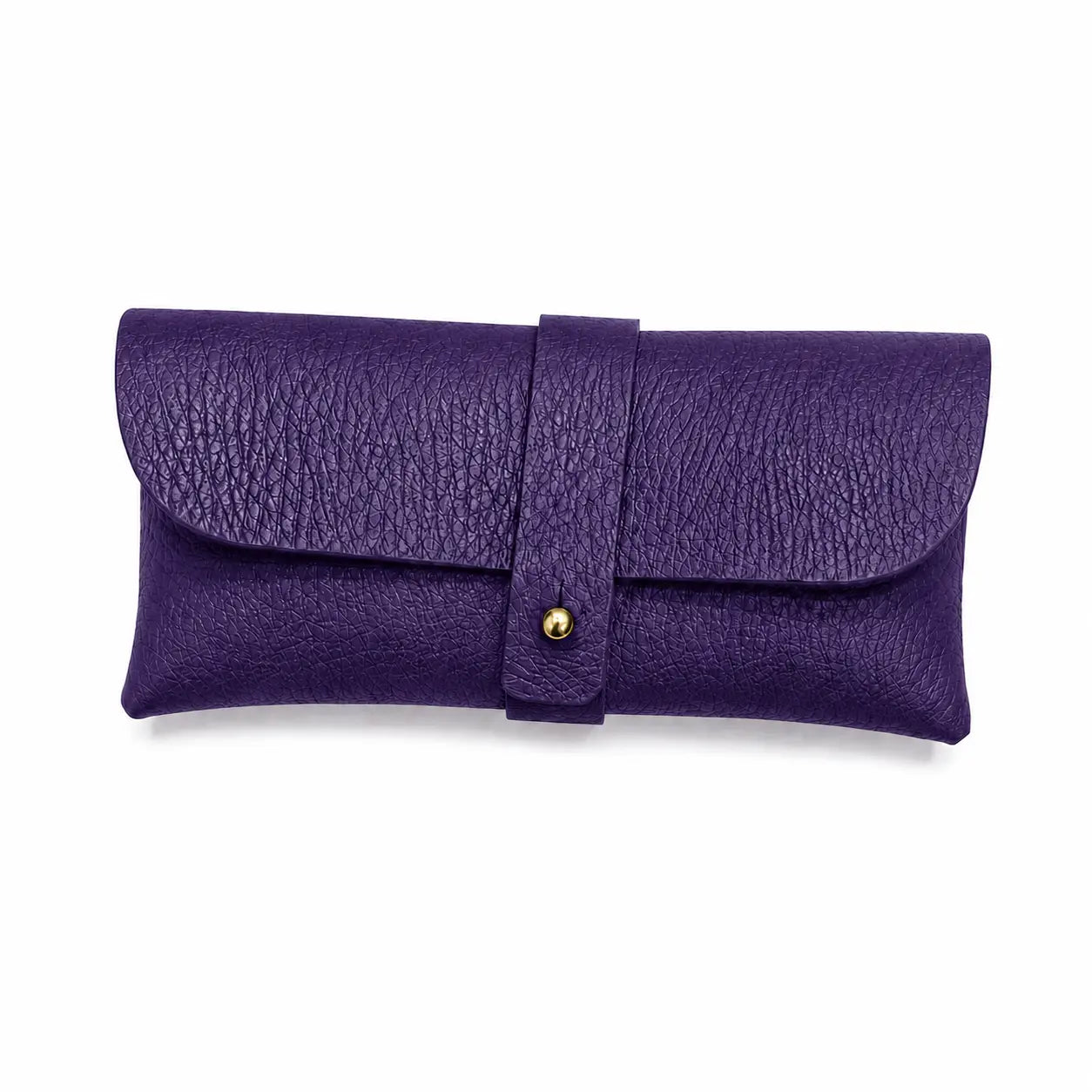 Portaocchiali in pelle martellata viola