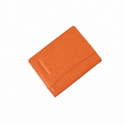 Portatessere slim pelle martellata arancione