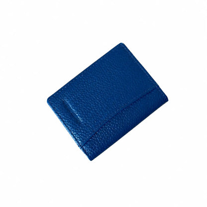 Portatessere slim pelle martellata blu