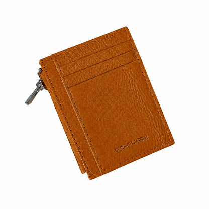 Portatessere zip vera pelle cuoio